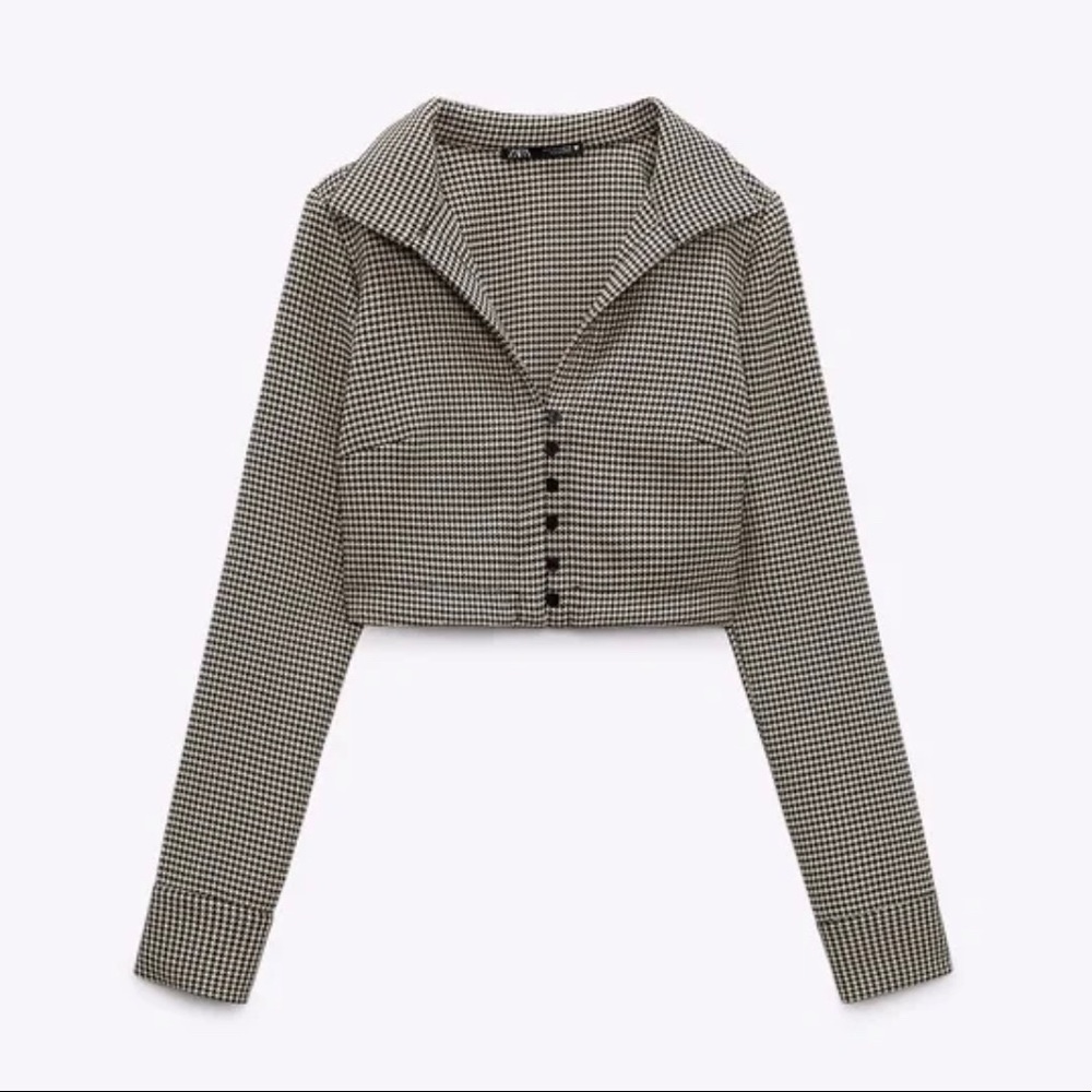 ZARA CHECKERED BROWN TOP